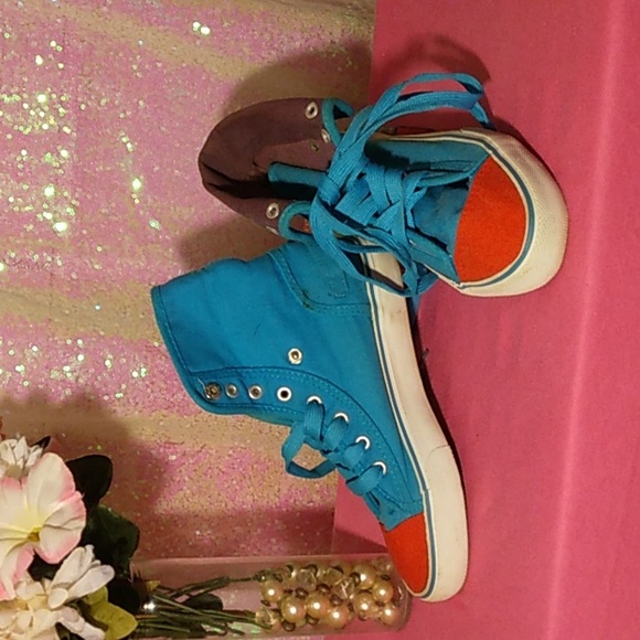Apple Bottoms Shoes - Red & Blue High Top Sneakers